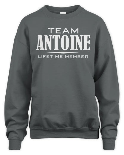 ANTOINE BL62-K4-128 - Personalized “Team NAME Lifetime Member” - Unisex Sweatshirt - Charcoal