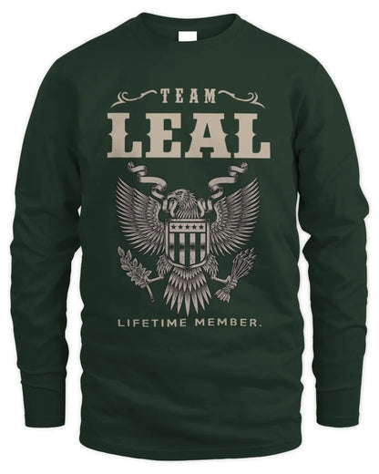 LEAL TP06-K82 – Personalized Classic Style Apparel “Team NAME Lifetime Member” - Men's Long Sleeved T-Shirt - Forest Green