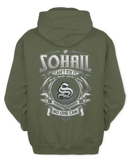 SOHAIL AP81-K4-626 - Personalized Ahmed Quote Apparel “If Ahmed Can't Fix It, No One Can” - Unisex Hoodie - Military Green