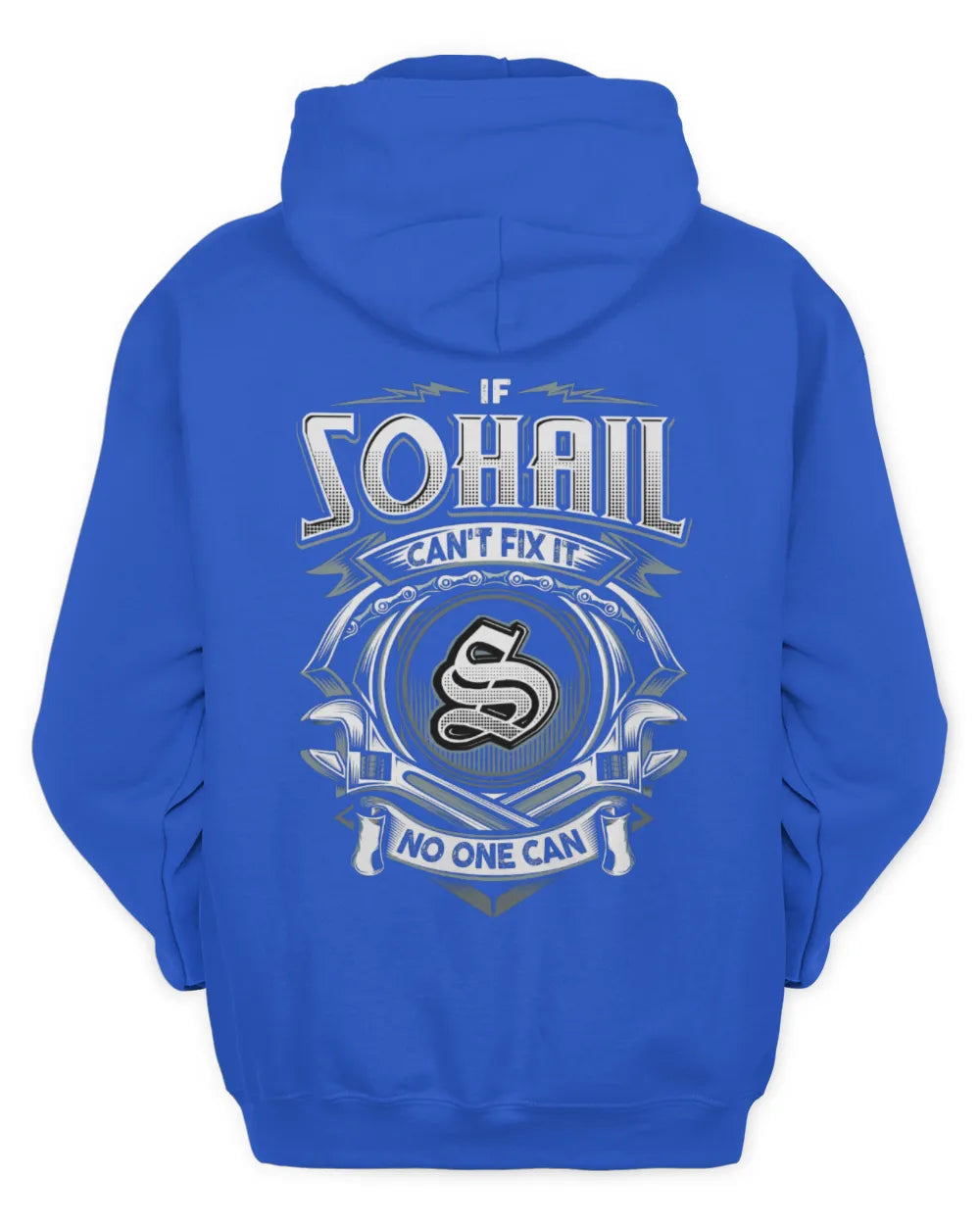 SOHAIL AP81-K4-626 - Personalized Ahmed Quote Apparel “If Ahmed Can't Fix It, No One Can” - Unisex Hoodie - Royal
