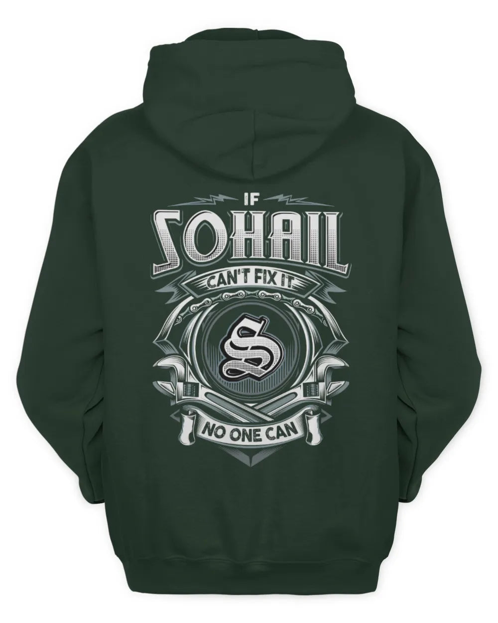 SOHAIL AP81-K4-626 - Personalized Ahmed Quote Apparel “If Ahmed Can't Fix It, No One Can” - Unisex Hoodie - Forest Green