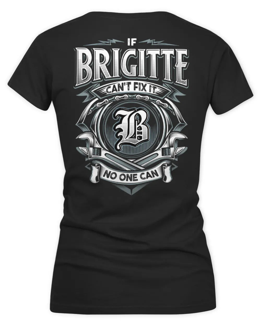 BRIGITTE AP81-K4-626 - Personalized Ahmed Quote Apparel “If Ahmed Can't Fix It, No One Can” - Women's V-Neck T-Shirt - Black