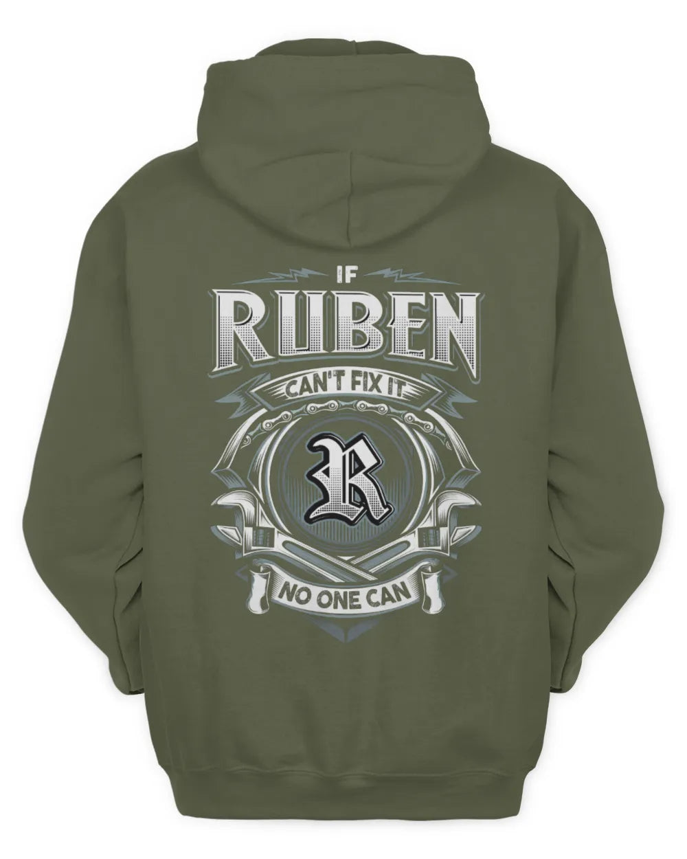 RUBEN AP81-K4-626 - Personalized Ahmed Quote Apparel “If Ahmed Can't Fix It, No One Can” - Unisex Hoodie - Military Green