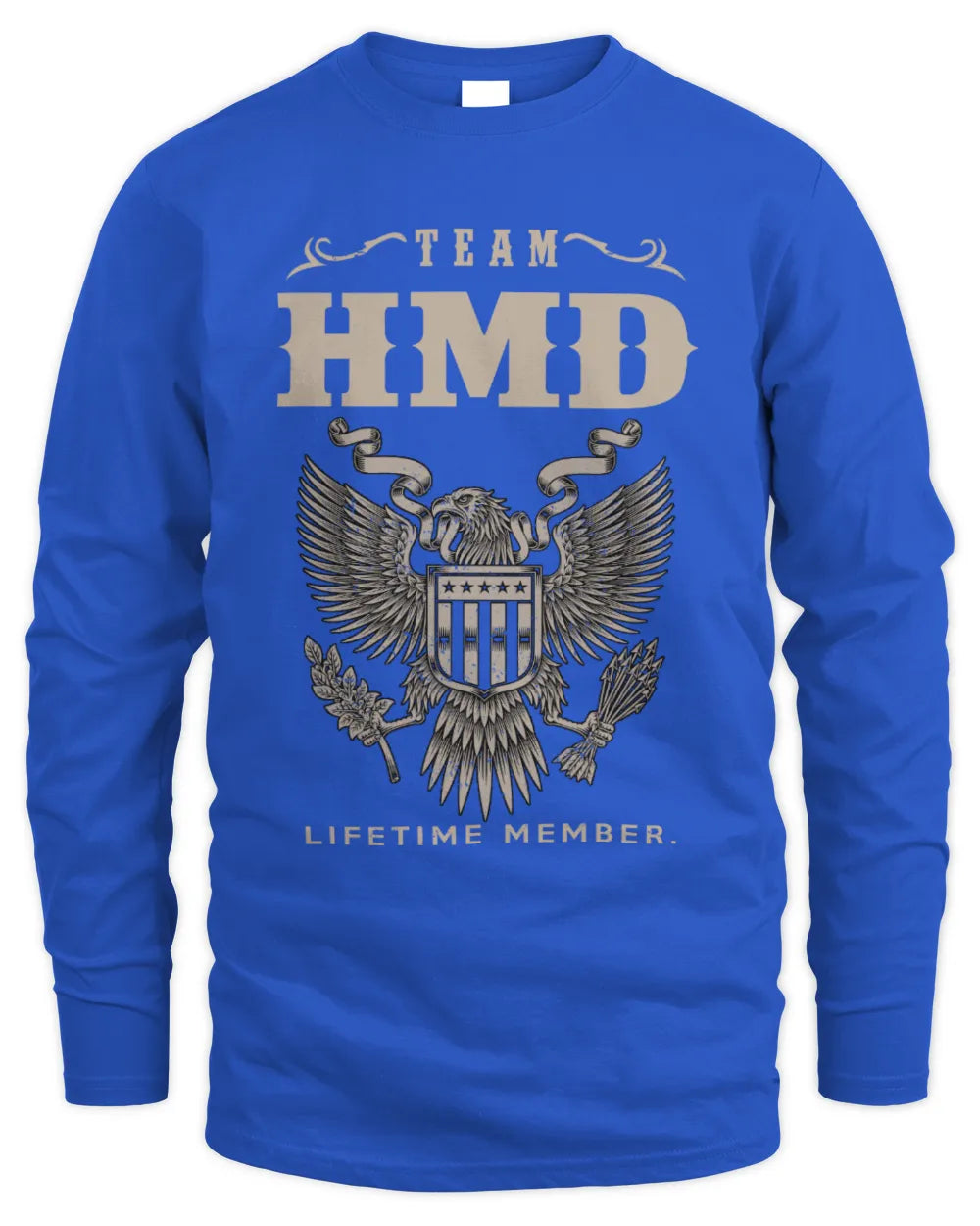 HMD TP06-K82 – Personalized Classic Style Apparel “Team NAME Lifetime Member” - Men's Long Sleeved T-Shirt - Royal