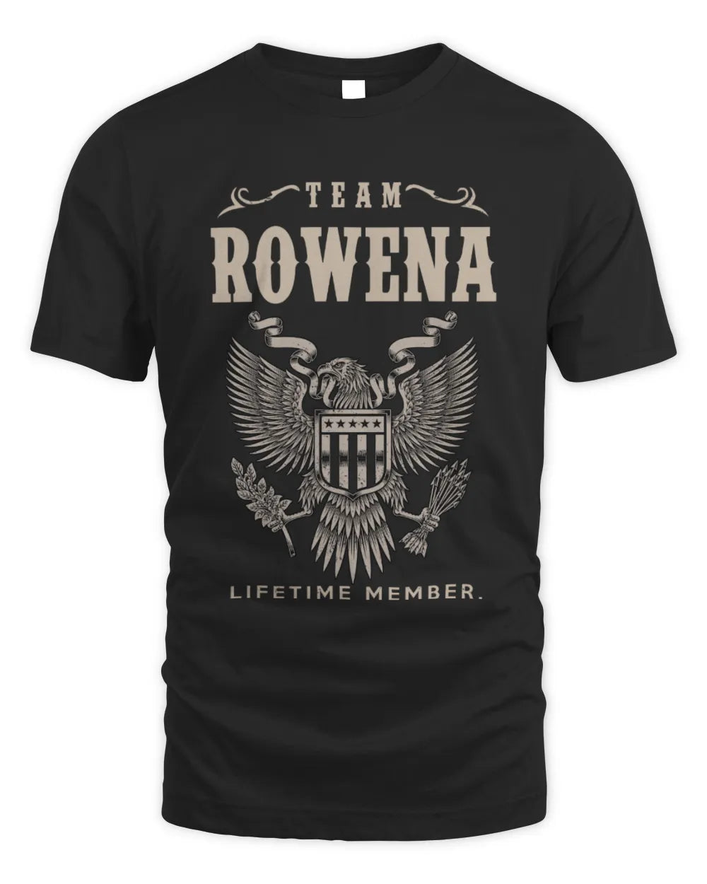 ROWENA TP06-K82 – Personalized Classic Style Apparel “Team NAME Lifetime Member” - Unisex Standard T-Shirt - Black