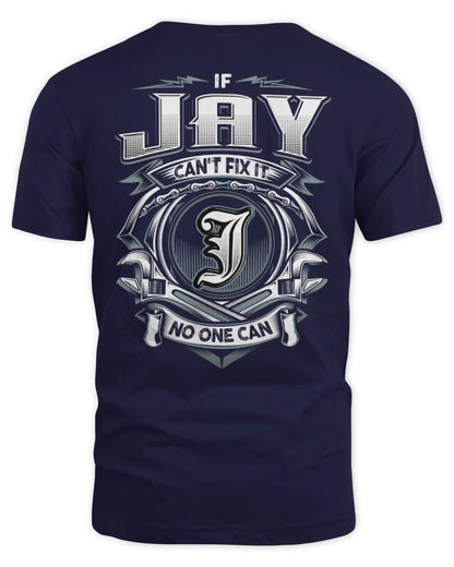 JAY AP81-K4-626 - Personalized Ahmed Quote Apparel “If Ahmed Can't Fix It, No One Can” - Unisex Standard T-Shirt - Navy