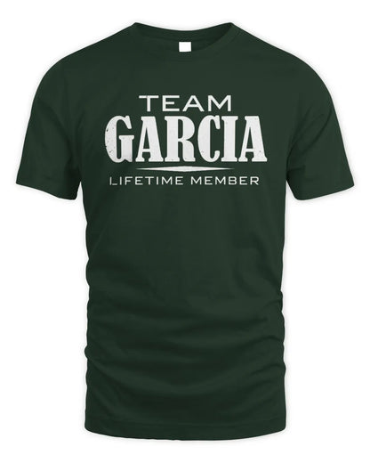 GARCIA BL62-K4-128 - Personalized “Team NAME Lifetime Member” - Unisex Standard T-Shirt - Forest Green