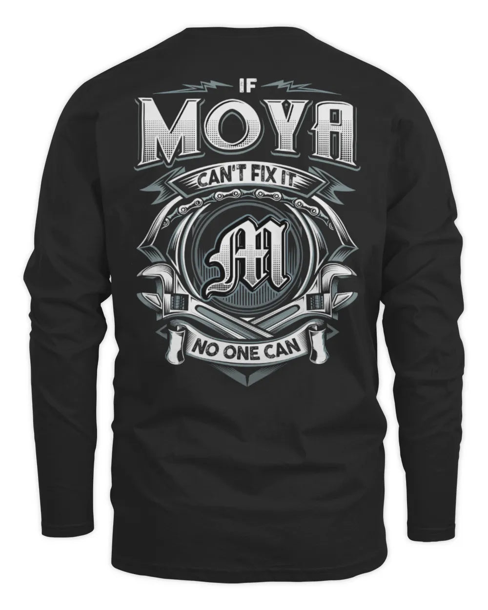 MOYA AP81-K4-626 - Personalized Ahmed Quote Apparel “If Ahmed Can't Fix It, No One Can” - Men's Long Sleeved T-Shirt - Black