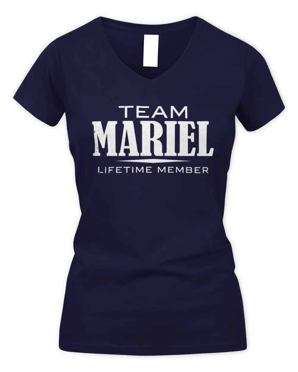 MARIEL BL62-K4-128 - Personalized “Team NAME Lifetime Member” - Women's V-Neck T-Shirt - Navy