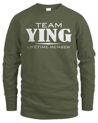 YING BL62-K4-128 - Personalized “Team NAME Lifetime Member” - Men's Long Sleeved T-Shirt - Military Green