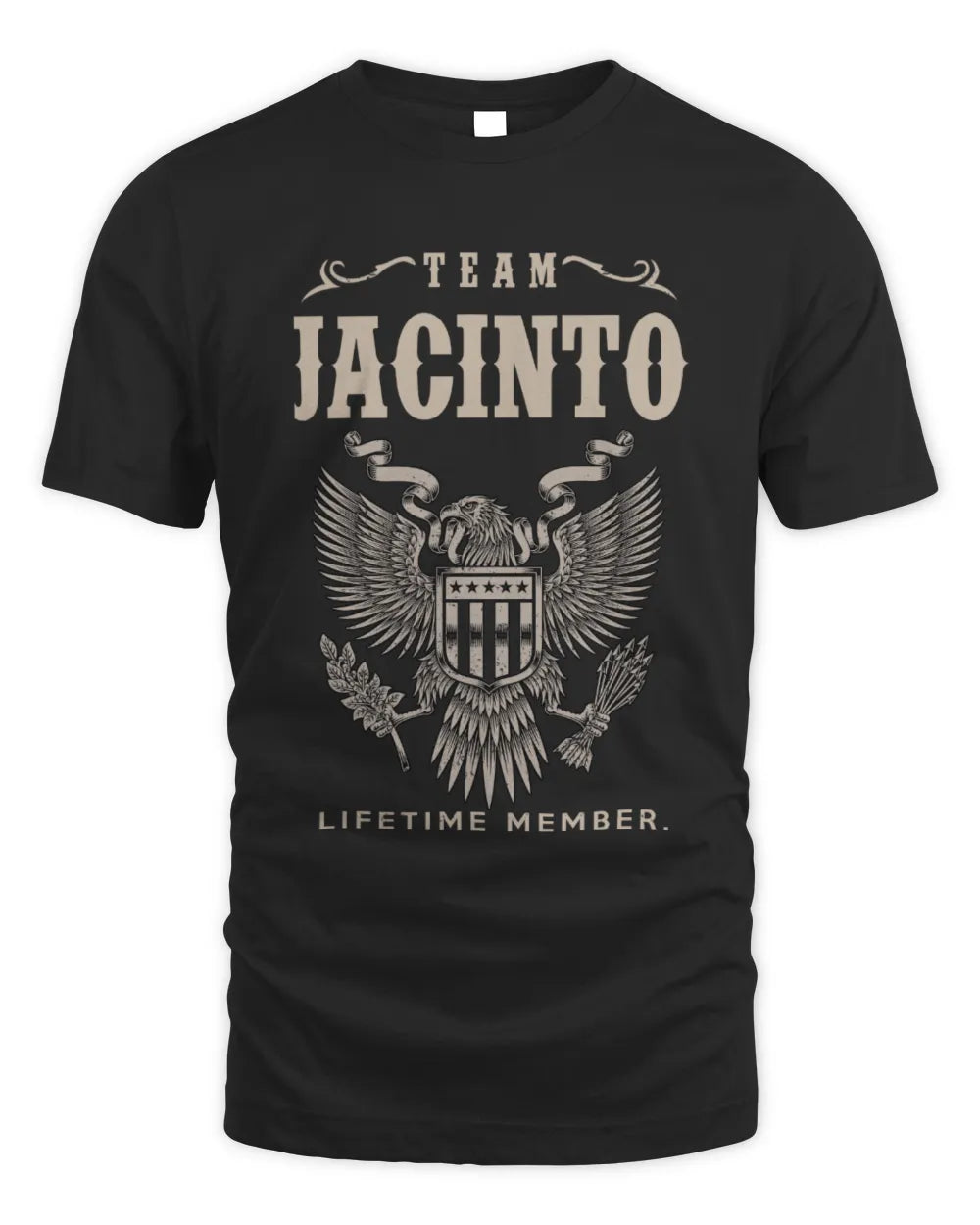 JACINTO TP06-K82 – Personalized Classic Style Apparel “Team NAME Lifetime Member” - Unisex Standard T-Shirt - Black
