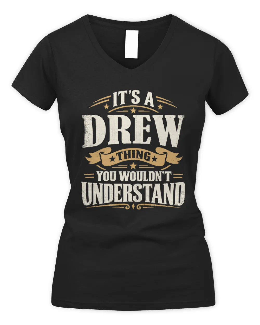 DREW P08 TH51 - Personalized “It’s a/an [NAME] Thing – You Wouldn’t Understand” Shirt - Women's V-Neck T-Shirt - Black