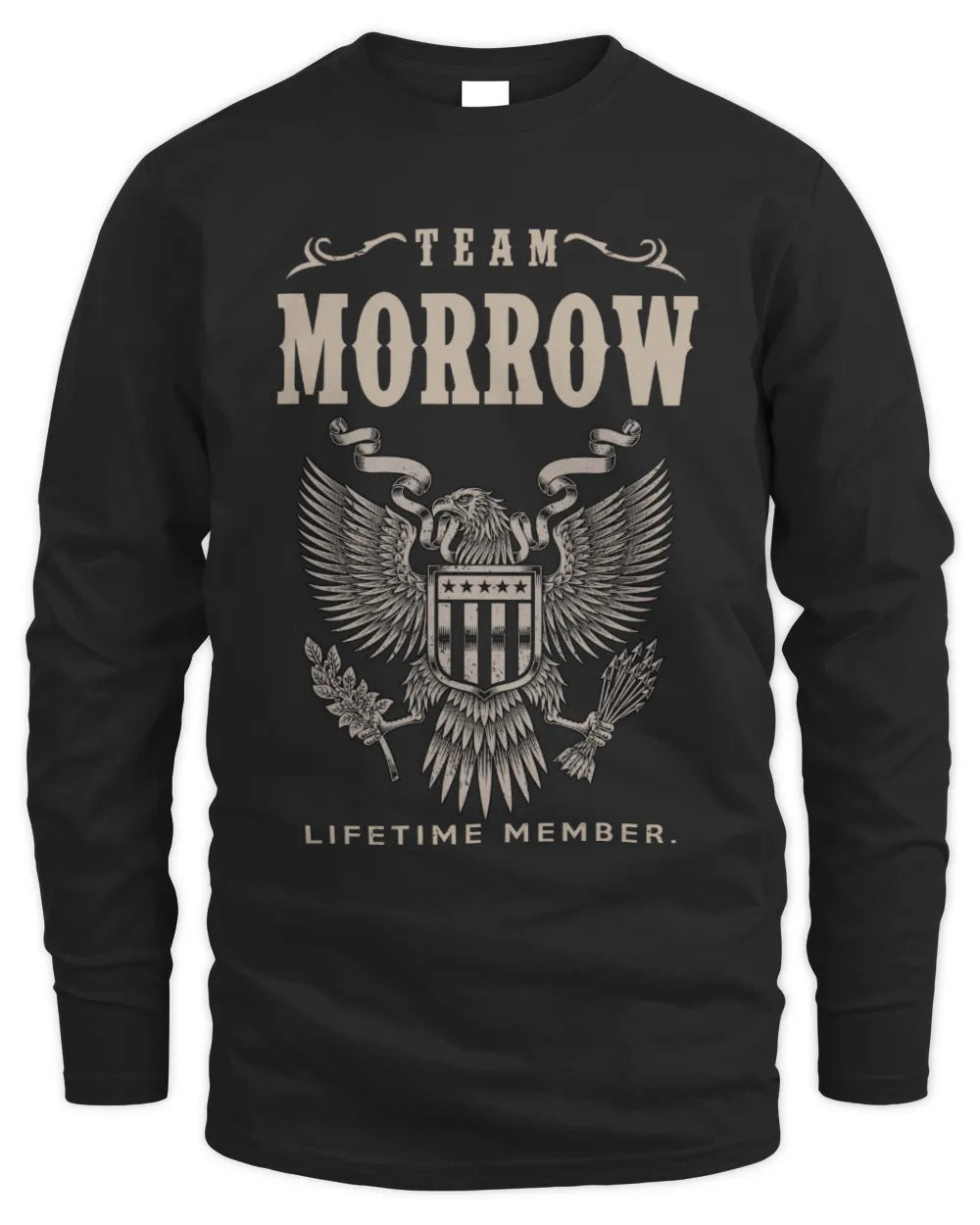 MORROW TP06-K82 – Personalized Classic Style Apparel “Team NAME Lifetime Member” - Men's Long Sleeved T-Shirt - Black