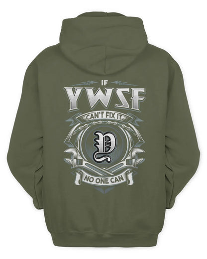YWSF AP81-K4-626 - Personalized Ahmed Quote Apparel “If Ahmed Can't Fix It, No One Can” - Unisex Hoodie - Military Green