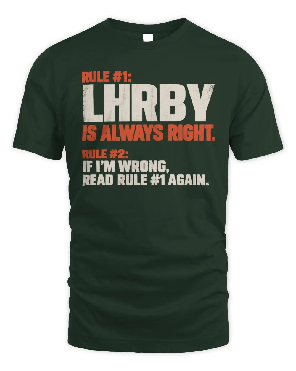 LHRBY NP1-H006 
Always Right Personalized Name T-Shirt – Funny Custom Name Shirt - Unisex Standard T-Shirt - Forest Green