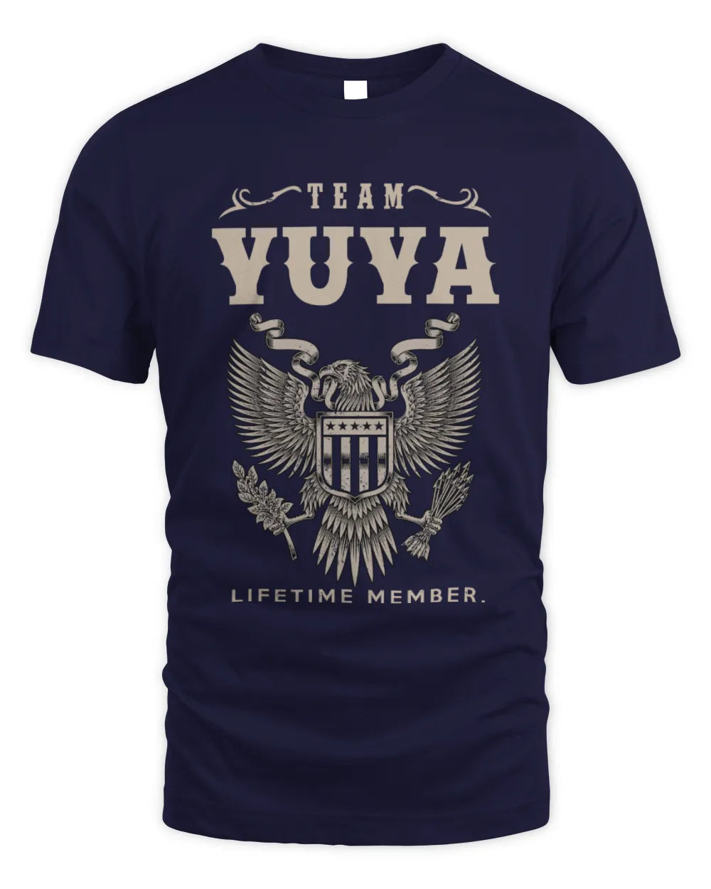 YUYA TP06-K82 – Personalized Classic Style Apparel “Team NAME Lifetime Member” - Unisex Standard T-Shirt - Navy