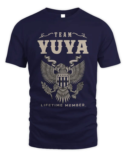 YUYA TP06-K82 – Personalized Classic Style Apparel “Team NAME Lifetime Member” - Unisex Standard T-Shirt - Navy