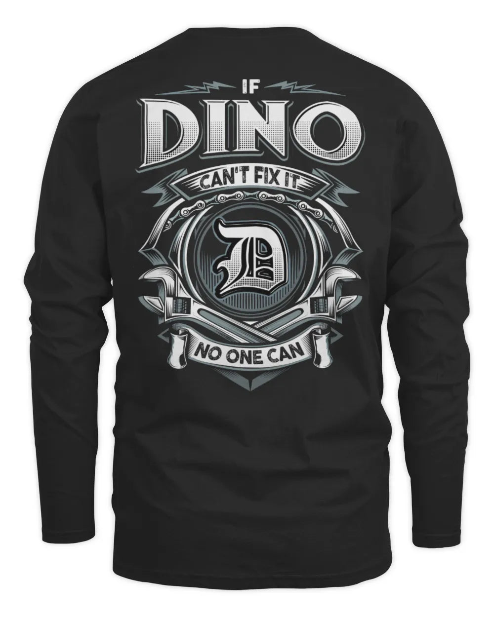 DINO AP81-K4-626 - Personalized Ahmed Quote Apparel “If Ahmed Can't Fix It, No One Can” - Men's Long Sleeved T-Shirt - Black