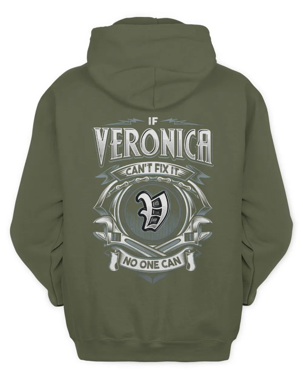 VERONICA AP81-K4-626 - Personalized Ahmed Quote Apparel “If Ahmed Can't Fix It, No One Can” - Unisex Hoodie - Military Green