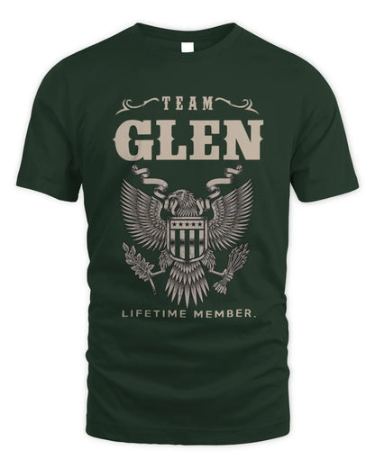 GLEN TP06-K82 – Personalized Classic Style Apparel “Team NAME Lifetime Member” - Unisex Standard T-Shirt - Forest Green