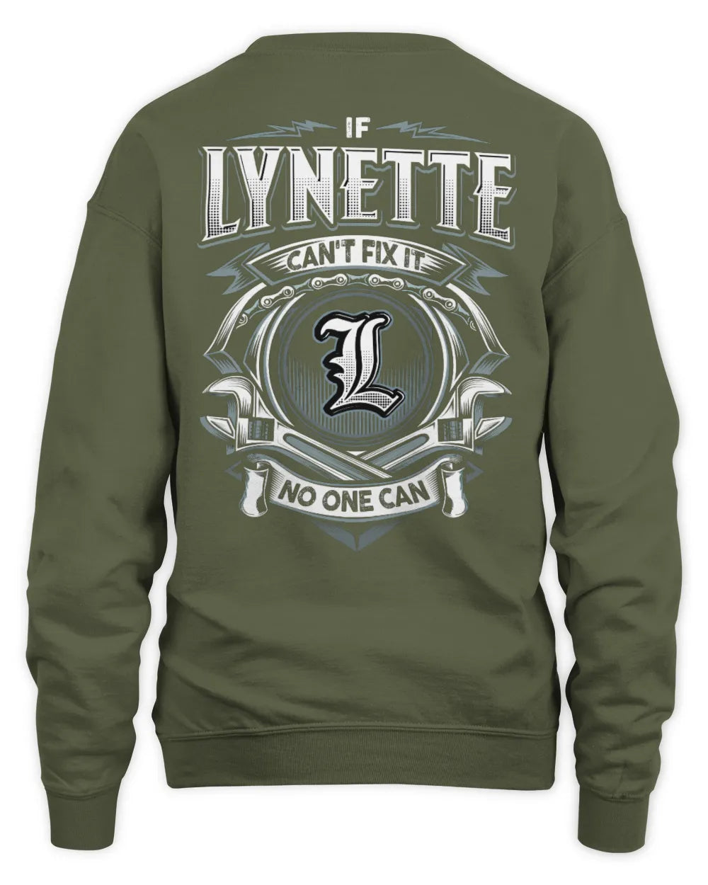 LYNETTE AP81-K4-626 - Personalized Ahmed Quote Apparel “If Ahmed Can't Fix It, No One Can” - Unisex Sweatshirt - Military Green