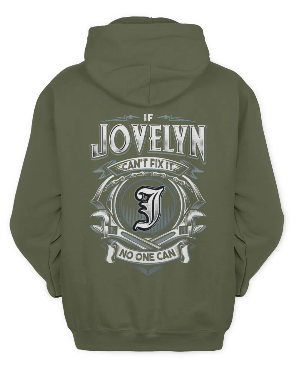 JOVELYN AP81-K4-626 - Personalized Ahmed Quote Apparel “If Ahmed Can't Fix It, No One Can” - Unisex Hoodie - Military Green