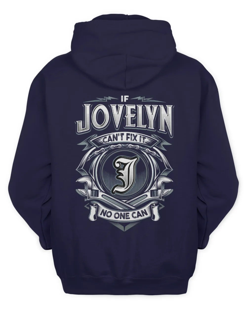 JOVELYN AP81-K4-626 - Personalized Ahmed Quote Apparel “If Ahmed Can't Fix It, No One Can” - Unisex Hoodie - Navy