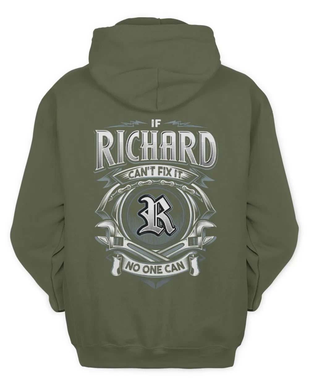 RICHARD AP81-K4-626 - Personalized Ahmed Quote Apparel “If Ahmed Can't Fix It, No One Can” - Unisex Hoodie - Military Green