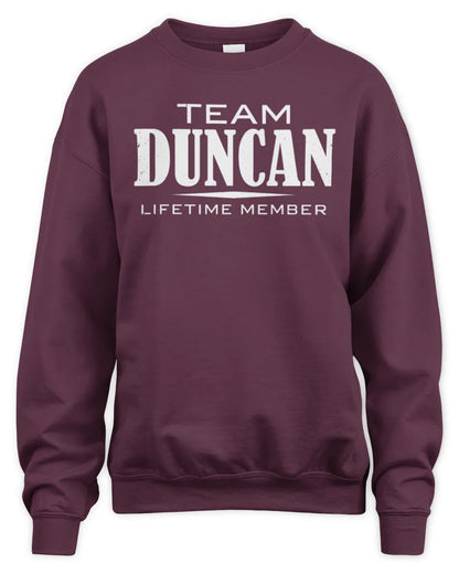 DUNCAN BL62-K4-128 - Personalized “Team NAME Lifetime Member” - Unisex Sweatshirt - Maroon