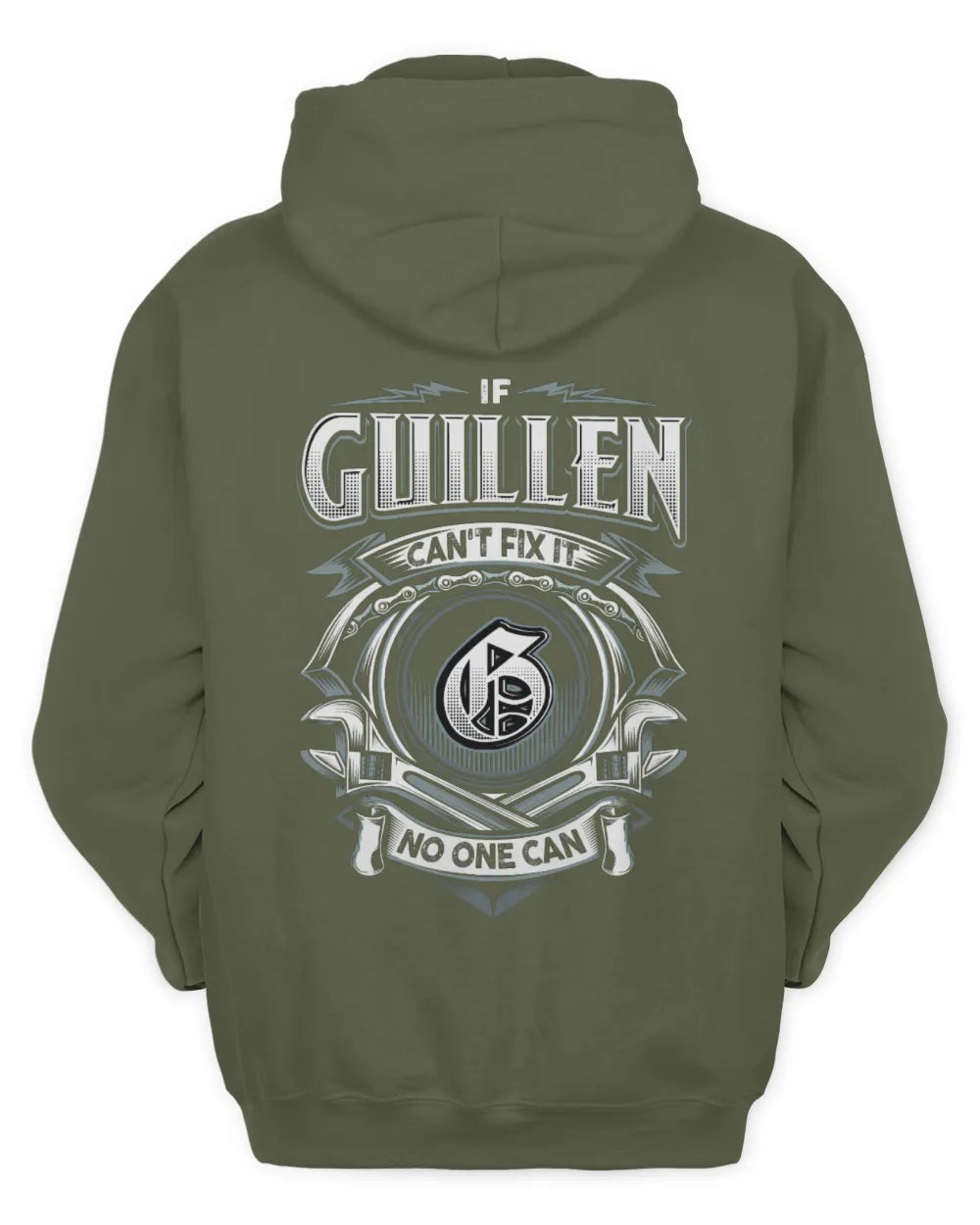 GUILLEN AP81-K4-626 - Personalized Ahmed Quote Apparel “If Ahmed Can't Fix It, No One Can” - Unisex Hoodie - Military Green