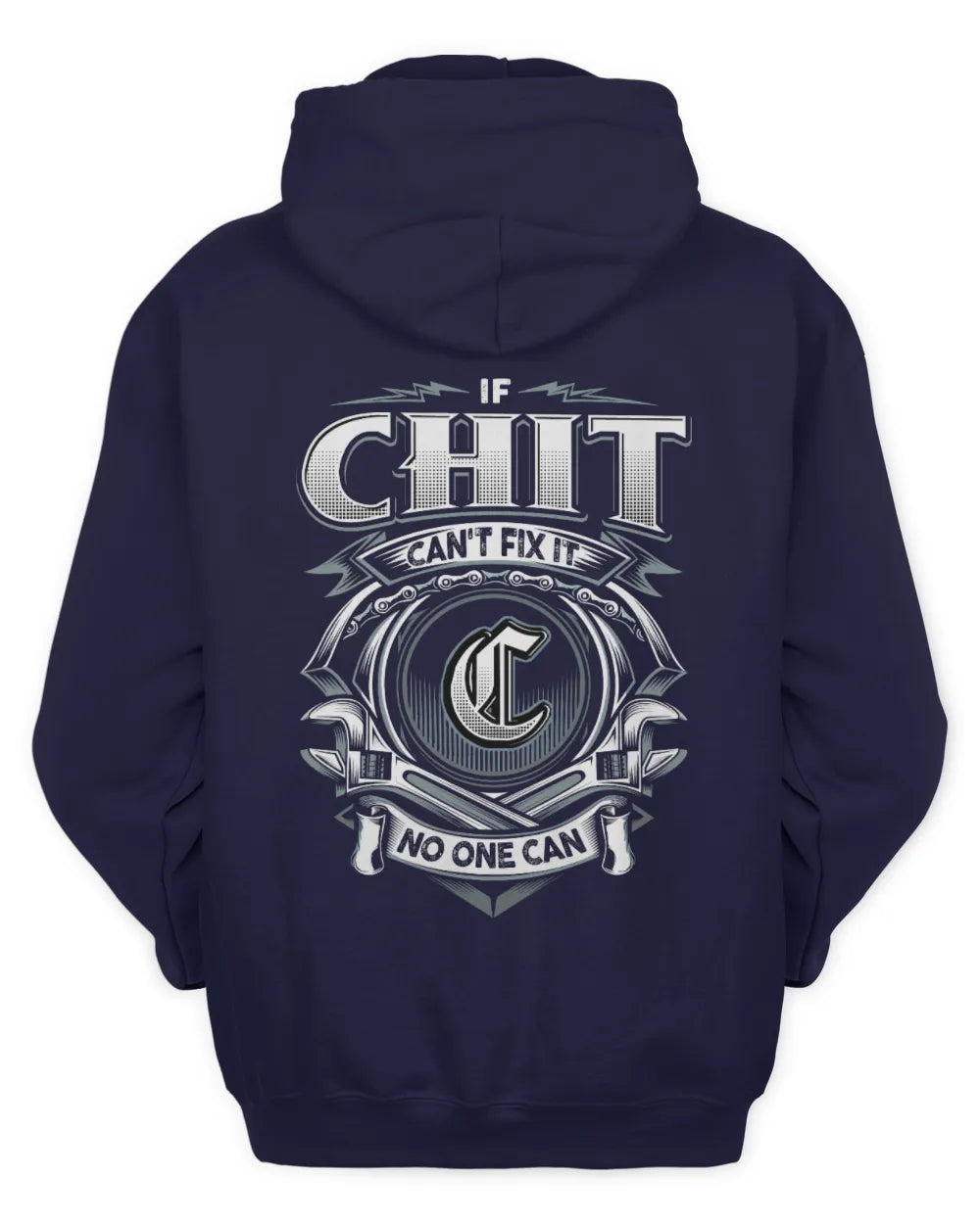 CHIT AP81-K4-626 - Personalized Ahmed Quote Apparel “If Ahmed Can't Fix It, No One Can” - Unisex Hoodie - Navy