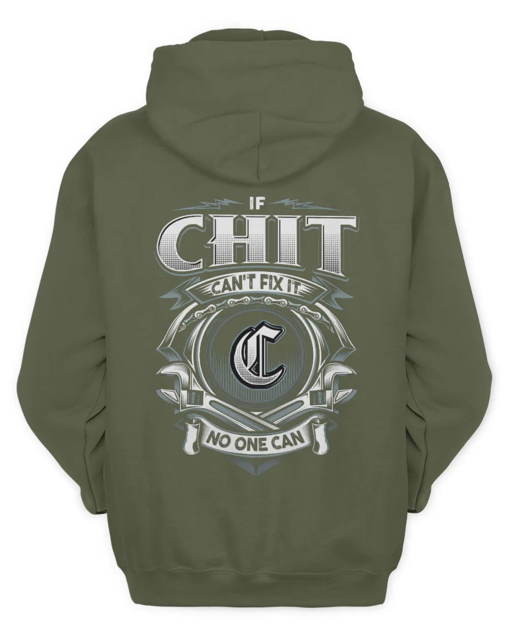 CHIT AP81-K4-626 - Personalized Ahmed Quote Apparel “If Ahmed Can't Fix It, No One Can” - Unisex Hoodie - Military Green