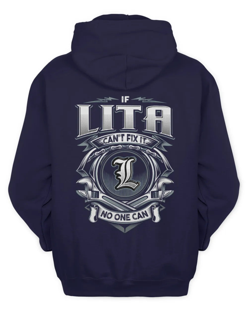 LITA AP81-K4-626 - Personalized Ahmed Quote Apparel “If Ahmed Can't Fix It, No One Can” - Unisex Hoodie - Navy