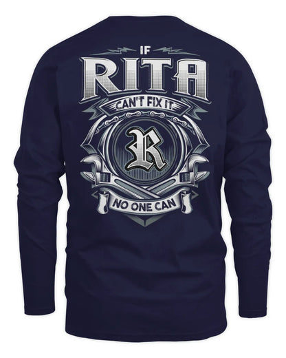 RITA AP81-K4-626 - Personalized Ahmed Quote Apparel “If Ahmed Can't Fix It, No One Can” - Men's Long Sleeved T-Shirt - Navy