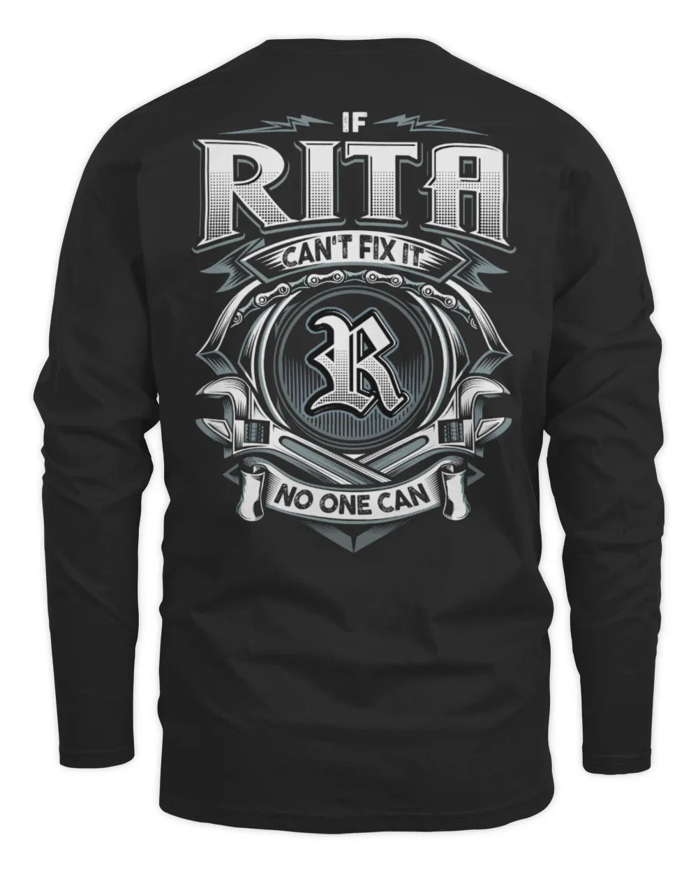 RITA AP81-K4-626 - Personalized Ahmed Quote Apparel “If Ahmed Can't Fix It, No One Can” - Men's Long Sleeved T-Shirt - Black