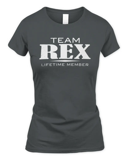 REX BL62-K4-128 - Personalized “Team NAME Lifetime Member” - Women's Standard T-Shirt - Charcoal