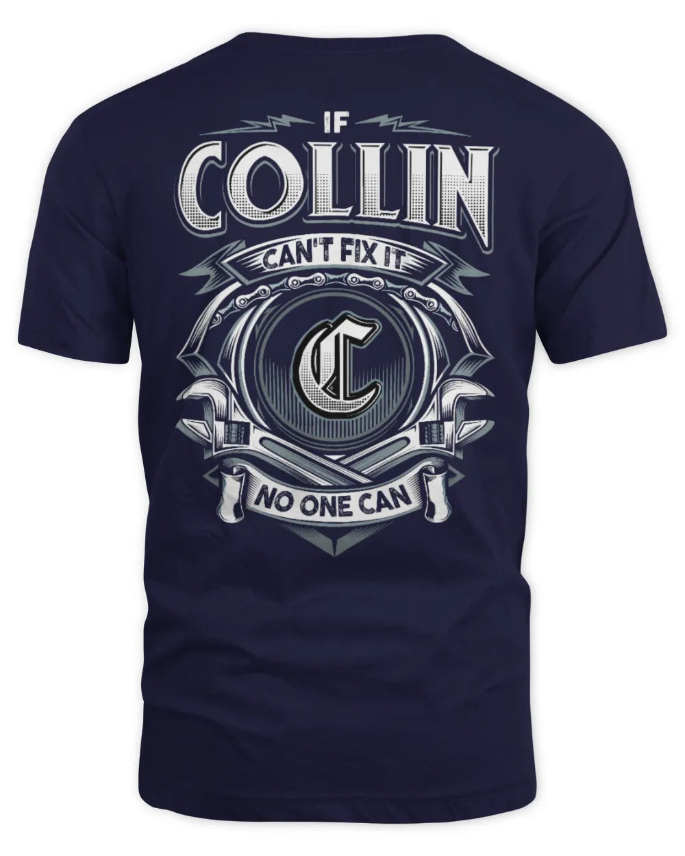 COLLIN AP81-K4-626 - Personalized Ahmed Quote Apparel “If Ahmed Can't Fix It, No One Can” - Unisex Standard T-Shirt - Navy