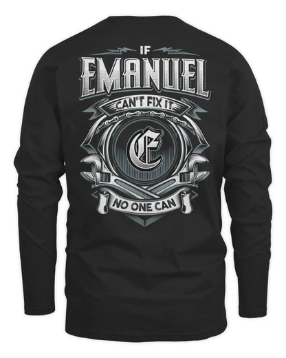 EMANUEL AP81-K4-626 - Personalized Ahmed Quote Apparel “If Ahmed Can't Fix It, No One Can” - Men's Long Sleeved T-Shirt - Black