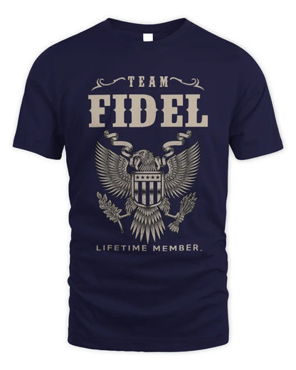 FIDEL TP06-K82 – Personalized Classic Style Apparel “Team NAME Lifetime Member” - Unisex Standard T-Shirt - Navy