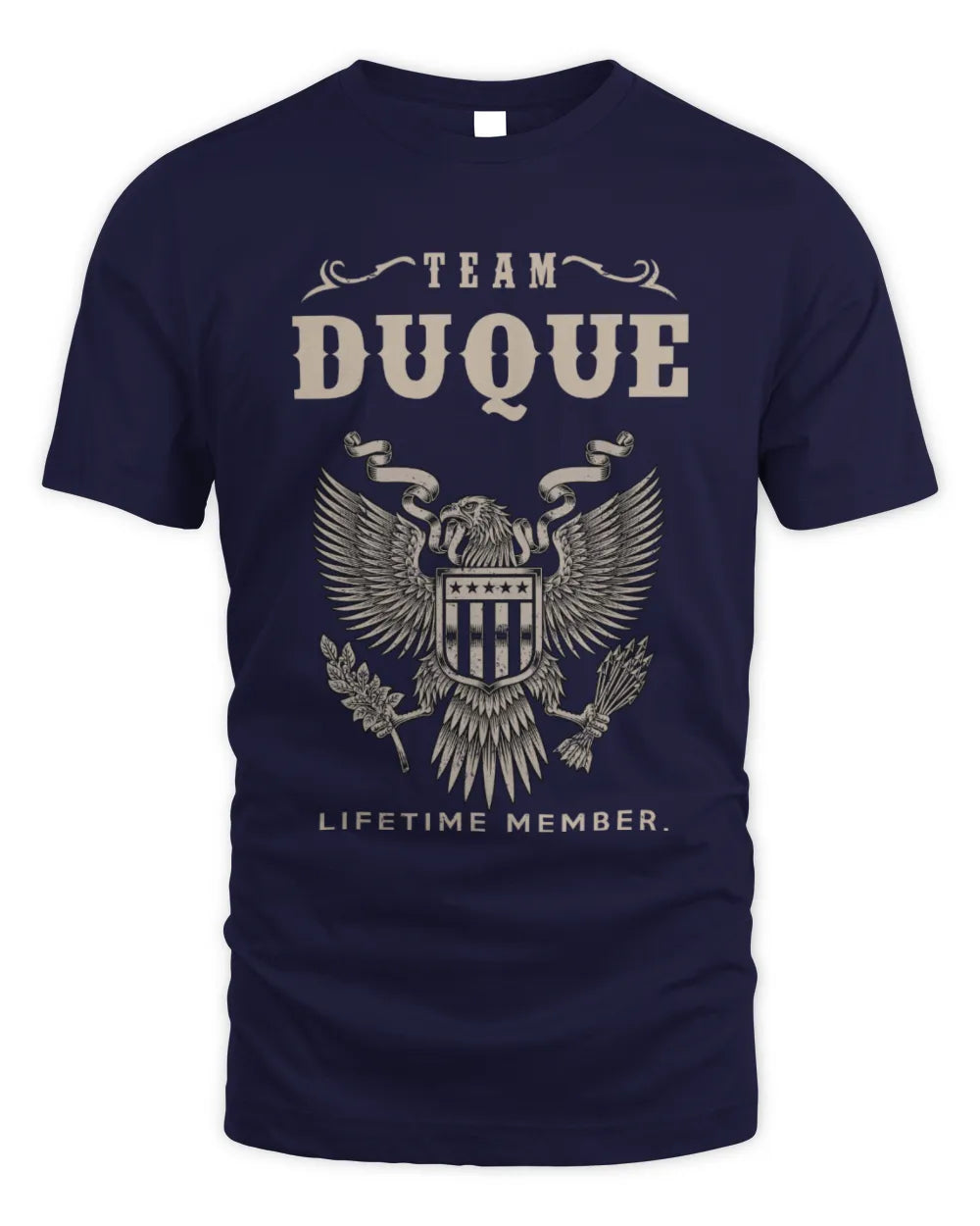 DUQUE TP06-K82 – Personalized Classic Style Apparel “Team NAME Lifetime Member” - Unisex Standard T-Shirt - Navy