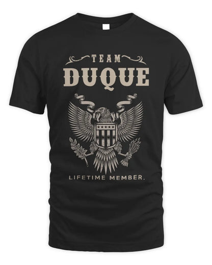 DUQUE TP06-K82 – Personalized Classic Style Apparel “Team NAME Lifetime Member” - Unisex Standard T-Shirt - Black