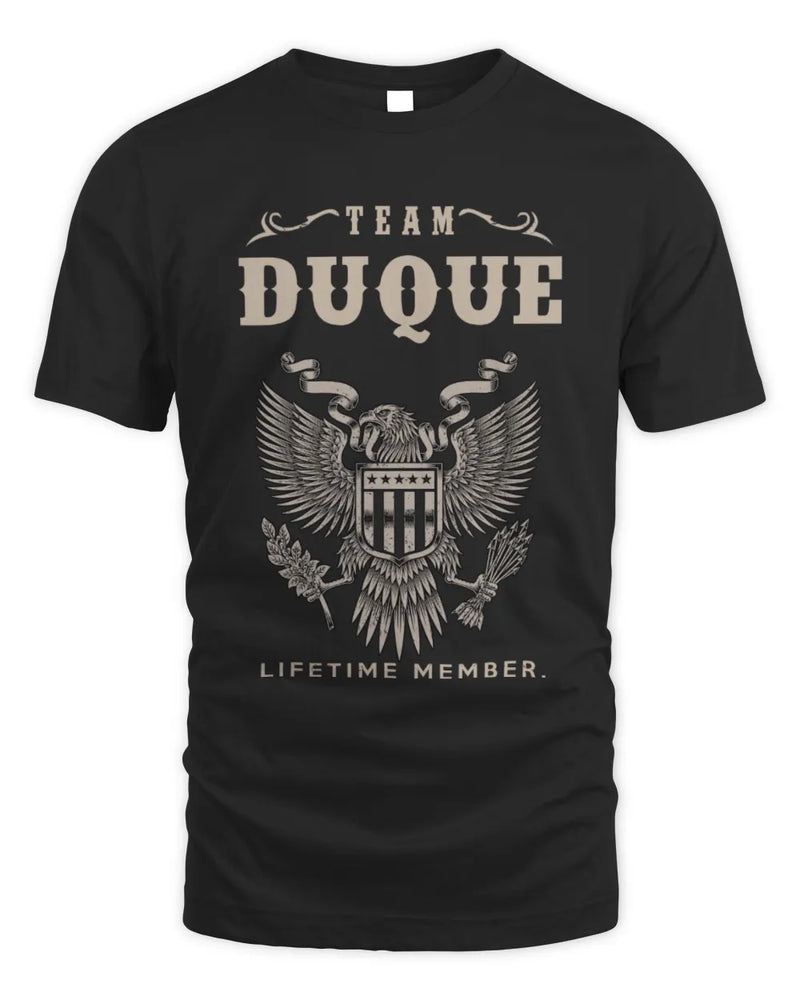 DUQUE TP06-K82 – Personalized Classic Style Apparel “Team NAME Lifetime Member” - Unisex Standard T-Shirt - Black