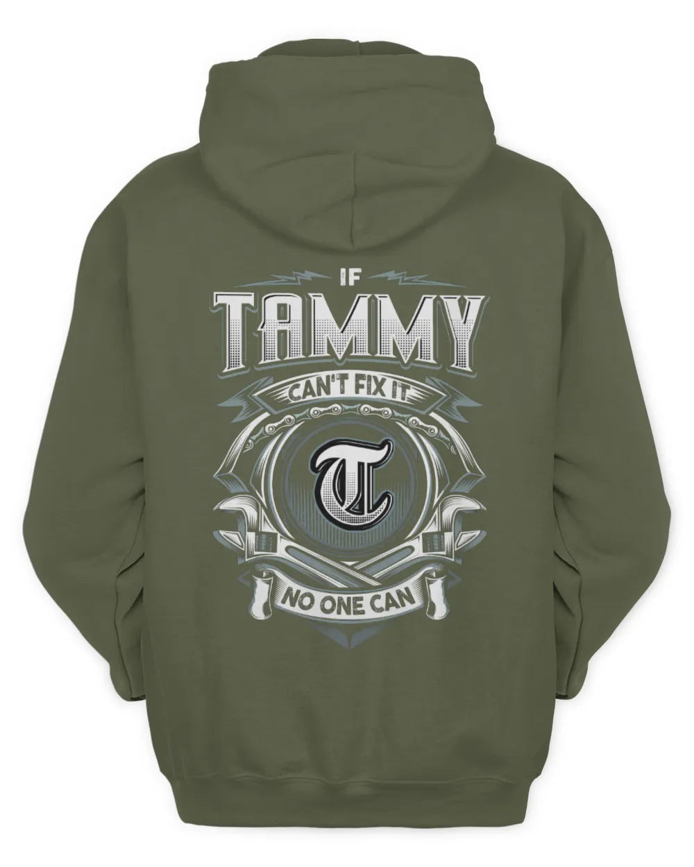 TAMMY AP81-K4-626 - Personalized Ahmed Quote Apparel “If Ahmed Can't Fix It, No One Can” - Unisex Hoodie - Military Green