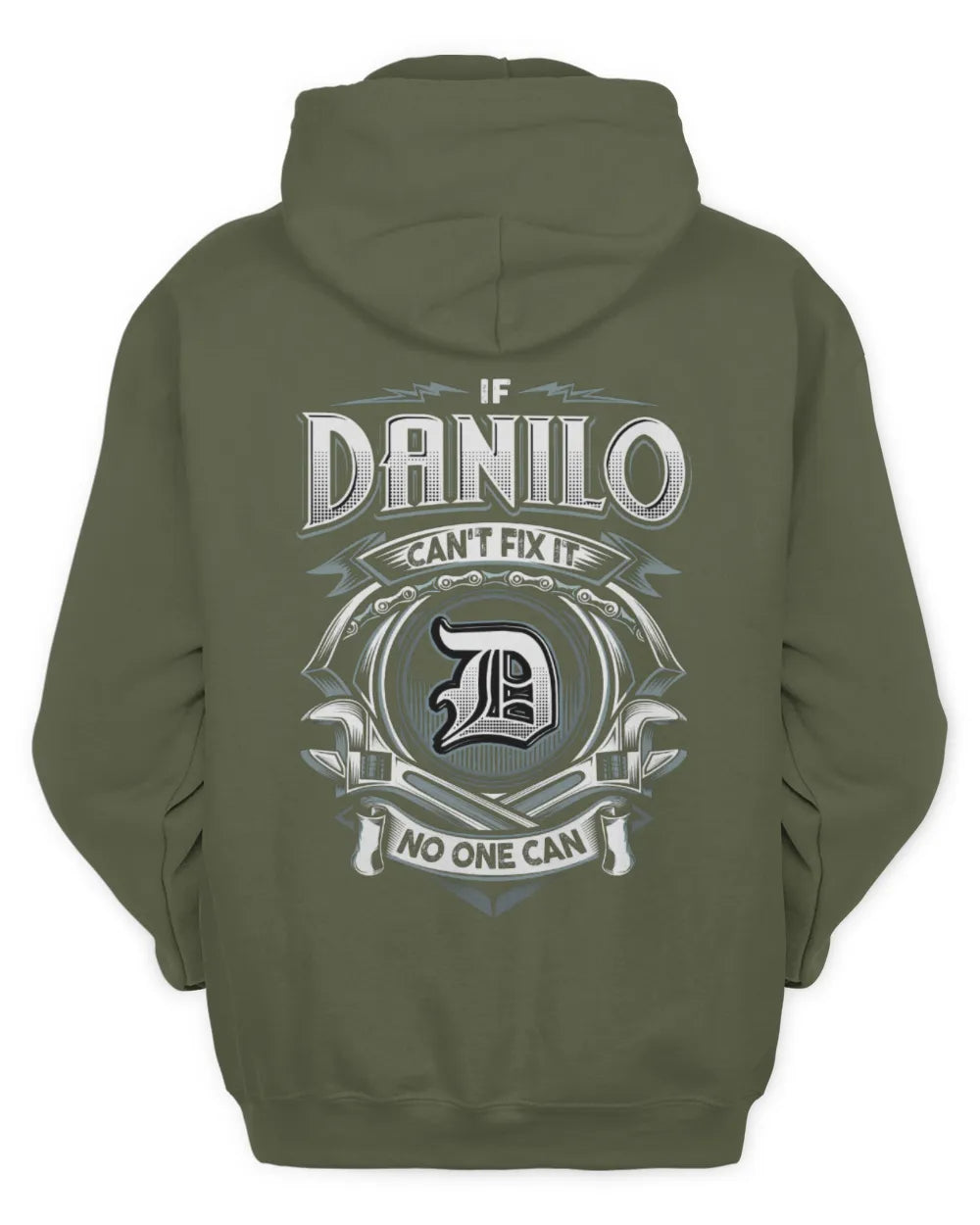 DANILO AP81-K4-626 - Personalized Ahmed Quote Apparel “If Ahmed Can't Fix It, No One Can” - Unisex Hoodie - Military Green