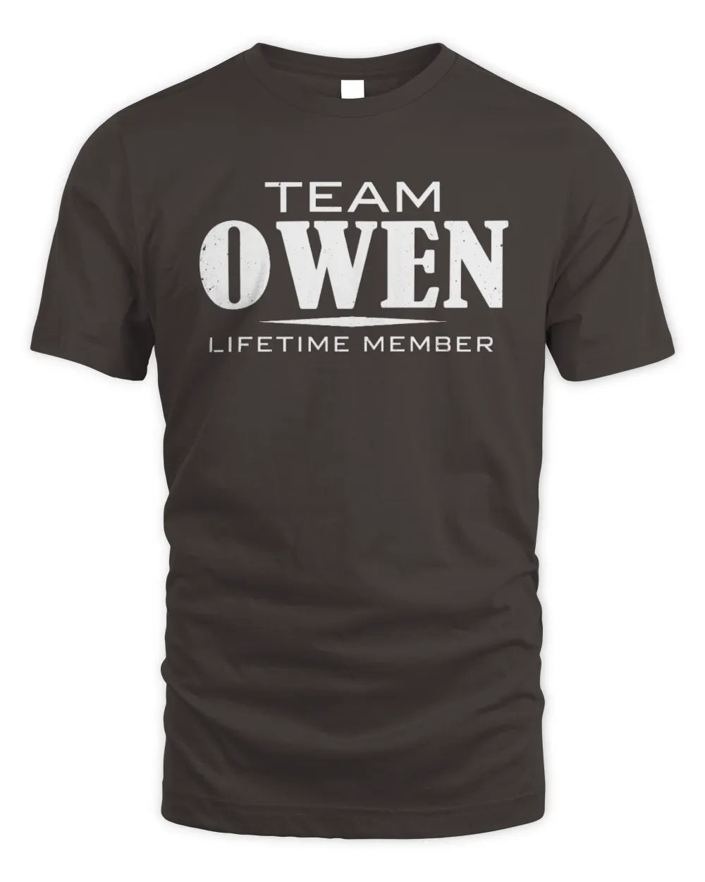 OWEN BL62-K4-128 - Personalized “Team NAME Lifetime Member” - Unisex Standard T-Shirt - Dark Chocolate