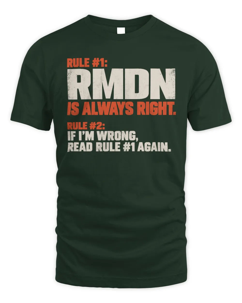 RMDN NP1-H006 
Always Right Personalized Name T-Shirt – Funny Custom Name Shirt - Unisex Standard T-Shirt - Forest Green
