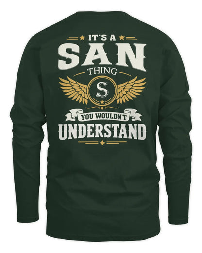 SAN KT06-M008 It’s a [NAME] Thing – You Wouldn’t Understand | Personalized Vintage T-Shirt - Men's Long Sleeved T-Shirt - Forest Green