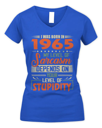 1965 HH89-K2 – Vintage Born to Be Sarcastic T-Shirt - Women's V-Neck T-Shirt - Royal