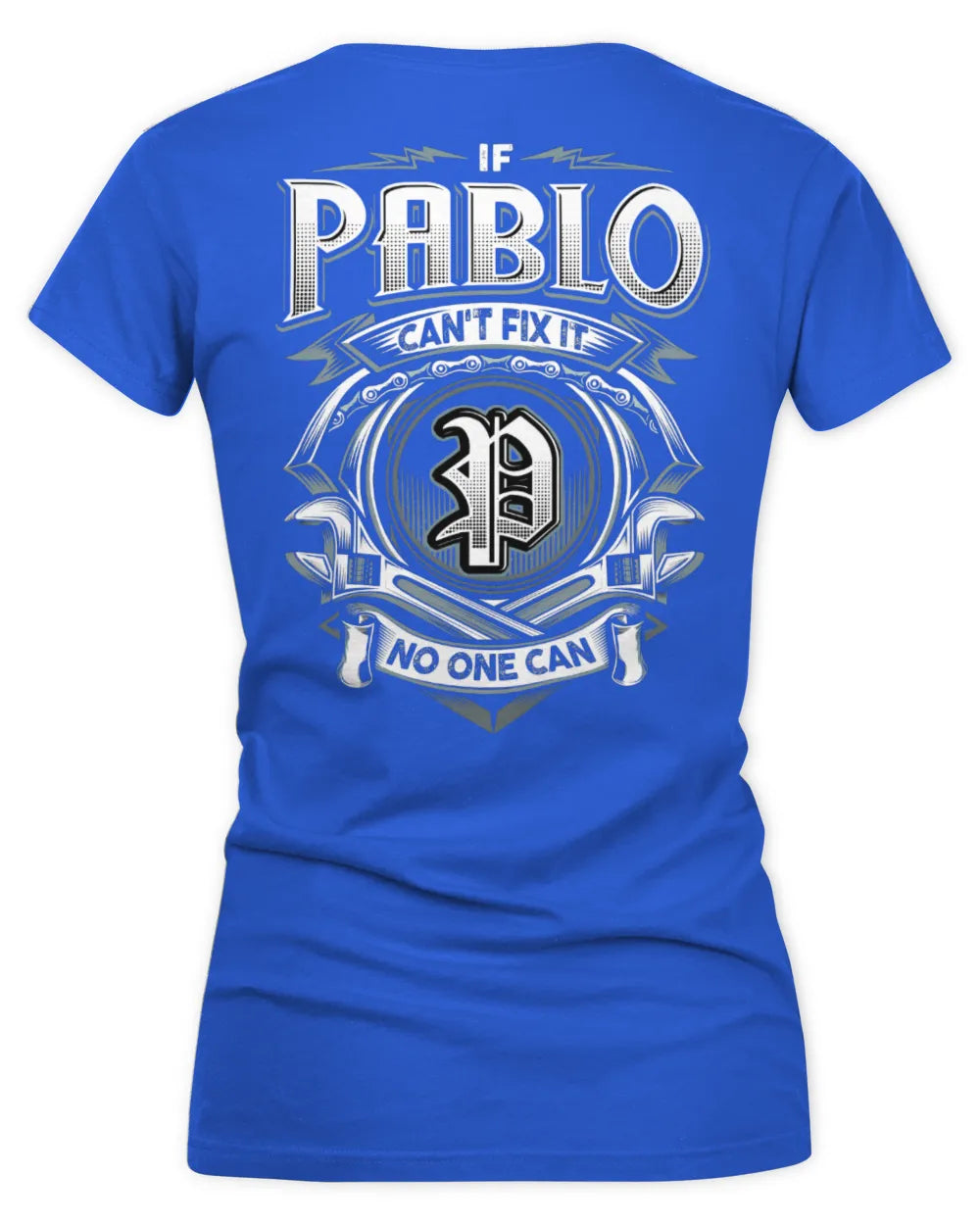PABLO AP81-K4-626 - Personalized Ahmed Quote Apparel “If Ahmed Can't Fix It, No One Can” - Women's V-Neck T-Shirt - Royal