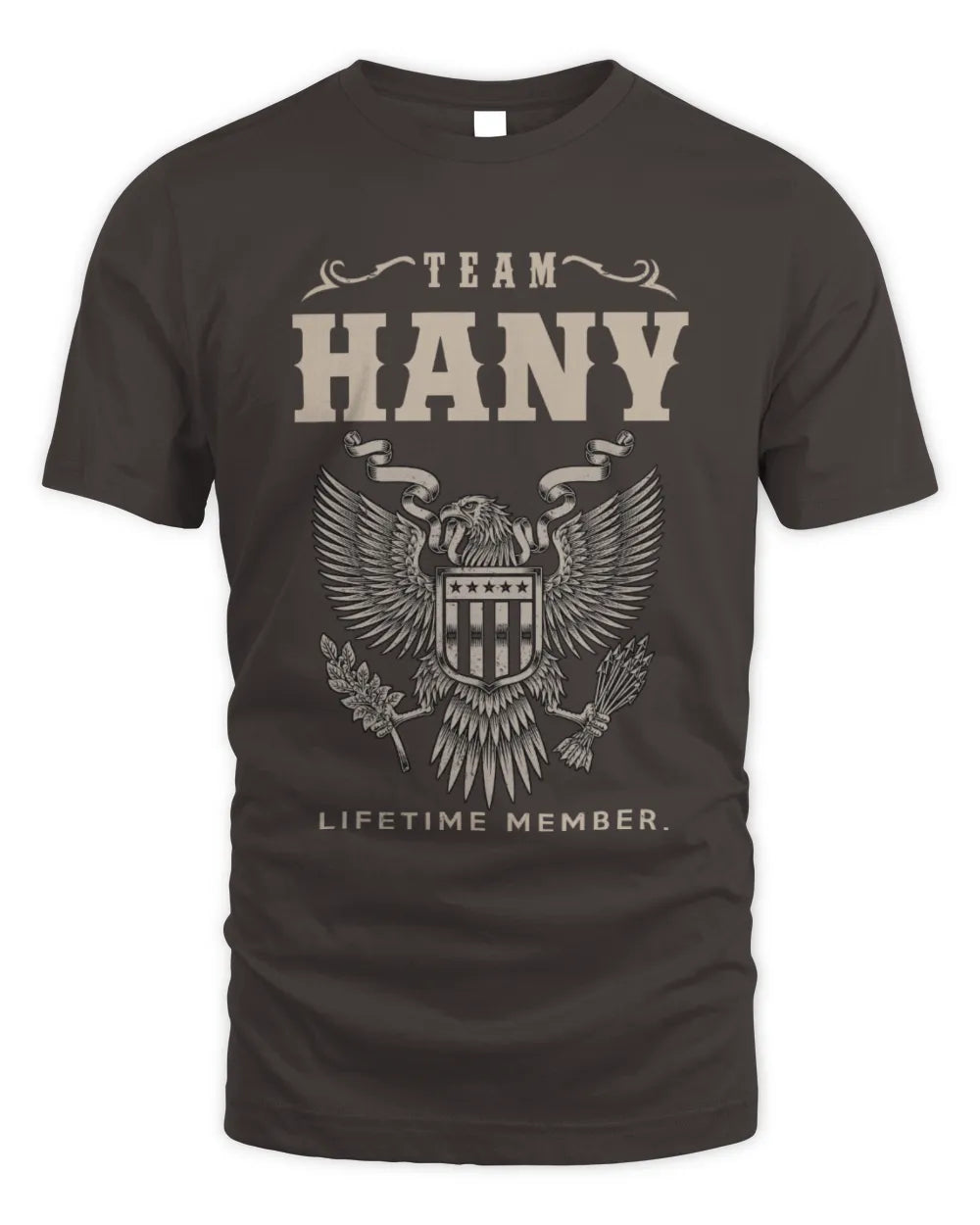 HANY TP06-K82 – Personalized Classic Style Apparel “Team NAME Lifetime Member” - Unisex Standard T-Shirt - Dark Chocolate